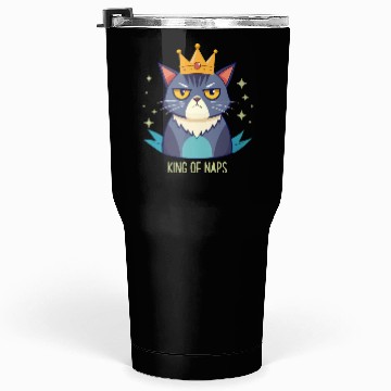 Discover Grumpy King of Naps Cat Tumblers 30 Oz