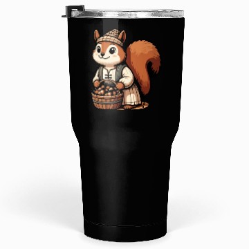 Discover Autumn Forager: Squirrel with Acorns Tumblers 30 Oz