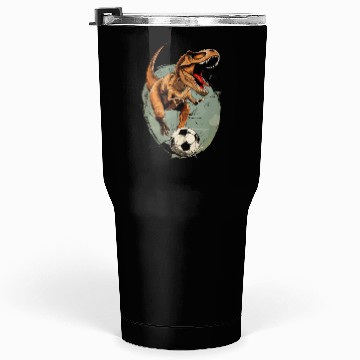 Discover Dinosaurus Dinosaur Trex T-Rex Soccer Ball Player Tumblers 30 Oz
