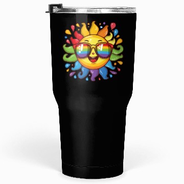 Discover Rainbow Sun Queer LGBTQ Pride Month Fun Summer Tumblers 30 Oz