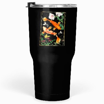 Discover Japanese Koi Carp Nishikigoi Fish Cherry Blosso Tumblers 30 Oz