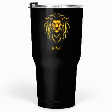 Discover Black Yellow Lion Illustrative Tumblers 30 Oz