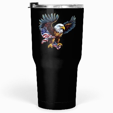 Discover 4th Of July US flag with eagle Tumblers 30 Oz