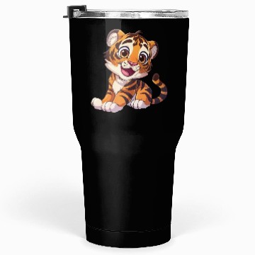 Discover Adorable Tiger Cub With A Charming Smile Tumblers 30 Oz