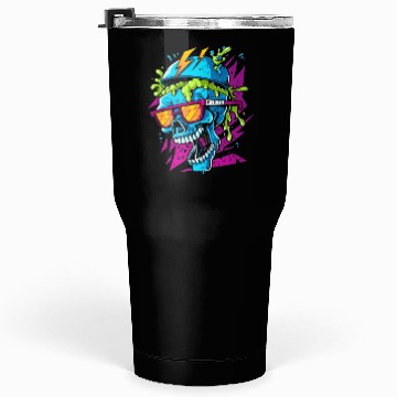 Discover 80's skull, retro vibes Tumblers 30 Oz