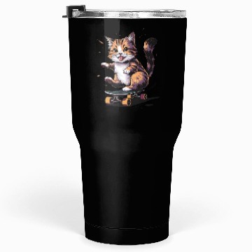 Discover Skateboard Cat Tumblers 30 Oz