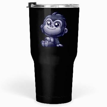 Discover Cute monkey chimpanzee gorilla peaceful happy Tumblers 30 Oz