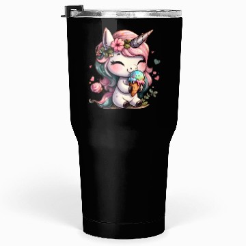 Discover Chibi Unicorn Eating Ice Cream Tumblers 30 Oz