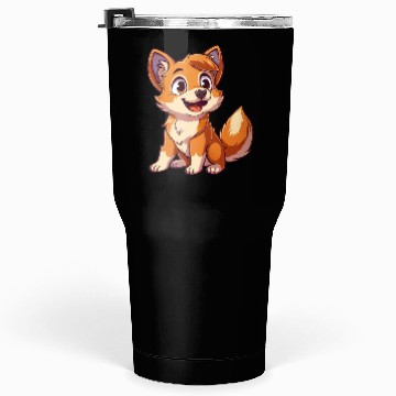 Discover Adorable Smiling Fox Cub Enthusiast Tumblers 30 Oz