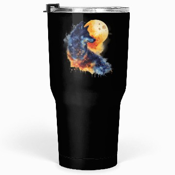 Discover Watercolor style Cosmic Wolves clipart bundle , Tumblers 30 Oz