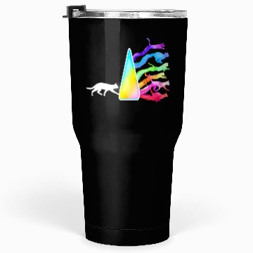 Discover Funny Science Nerd, Geek Cat Physics Rainbow Tumblers 30 Oz