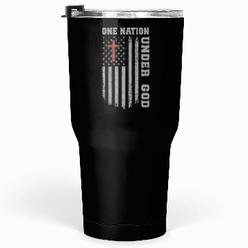 Discover One Nation Under God US Flag Christian 4th of July Tumblers 30 Oz
