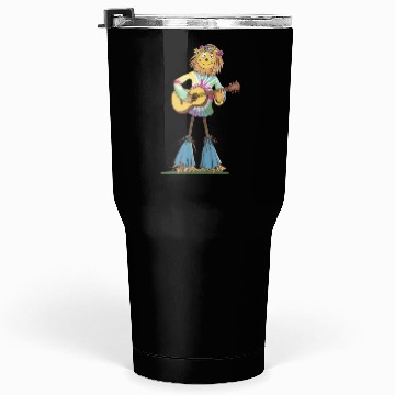 Discover Hippie Scarecrow Playing Guitar Tumblers 30 Oz