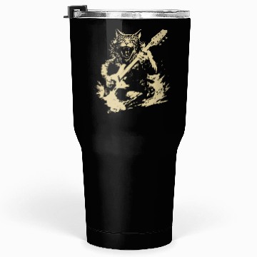 Discover Meow Cat Playing Guitar Instruments Awesome Tumblers 30 Oz