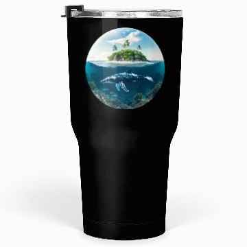 Discover earth globe with whale in Underwater Tumblers 30 Oz