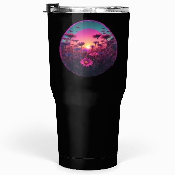 Discover Synthwave Wild Flower Design Tumblers 30 Oz