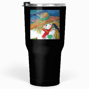 Discover Cute Scarecrow And Barn Swallow Illustration Tumblers 30 Oz