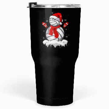 Discover Volleyball Snowman Christmas Fun Tumblers 30 Oz