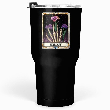 Discover February Gothic Tarot Card - Violet Flower & Skele Tumblers 30 Oz