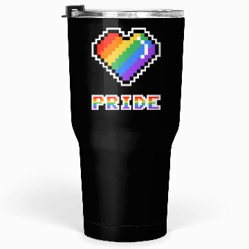 Discover Pixel heart Pride rainbow colored Tumblers 30 Oz