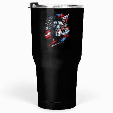 Discover Lion American Flag Tumblers 30 Oz