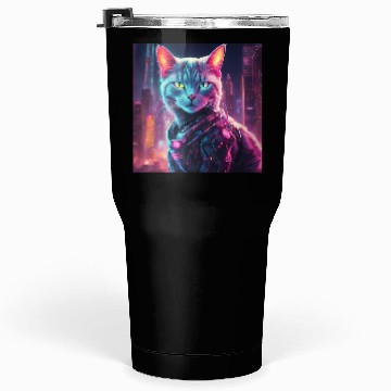Discover Cyberpunk Neon Cat Tumblers 30 Oz