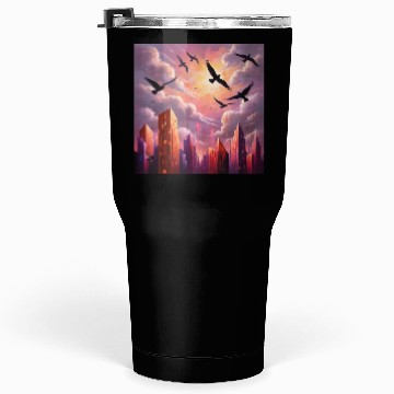 Discover Geometric Twilight City Tumblers 30 Oz