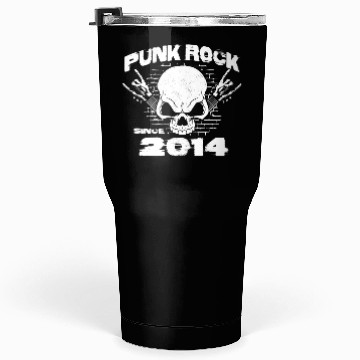 Discover Punk Rock Since 2014 - Skull Rock Hands 10th Tumblers 30 Oz