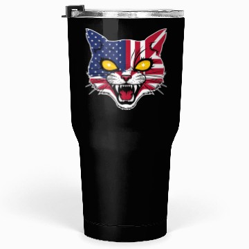 Discover Patriotic Cat With USA Flag Tumblers 30 Oz