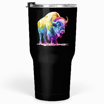 Discover Vibrant Rainbow Buffalo Artwork Tumblers 30 Oz