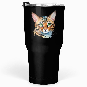Discover Leopard Cat Watercolor Tumblers 30 Oz
