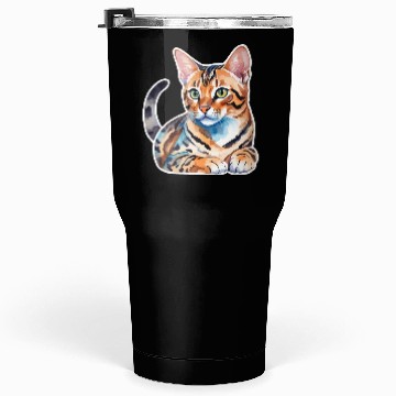 Discover Leopard Cat Watercolor Tumblers 30 Oz
