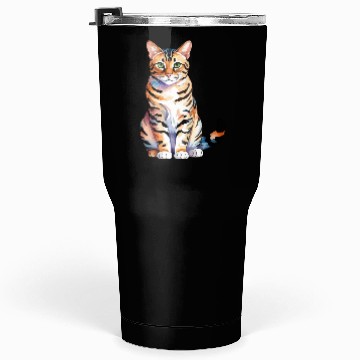 Discover Leopard Cat Watercolor Tumblers 30 Oz