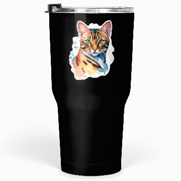 Discover Leopard Cat Watercolor Tumblers 30 Oz