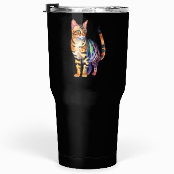 Discover Leopard Cat Watercolor Tumblers 30 Oz