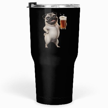Discover Pug Drinking Beer Realistic Tumblers 30 Oz