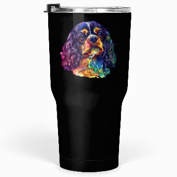 Discover Colorful Cavalier King Charles Spaniel Portrait Tumblers 30 Oz
