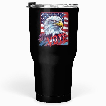 Discover Unique Eagle American Flag Vote US Election 2024 Tumblers 30 Oz