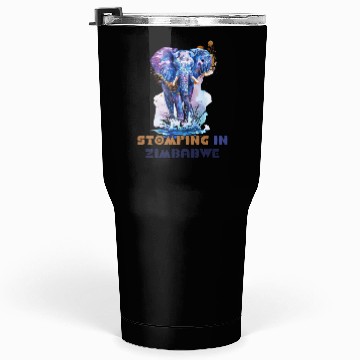 Discover Zimbabwe Elephant Painting Tumblers 30 Oz Design