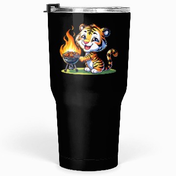 Discover Cute BBQ Tiger Tumblers 30 Oz