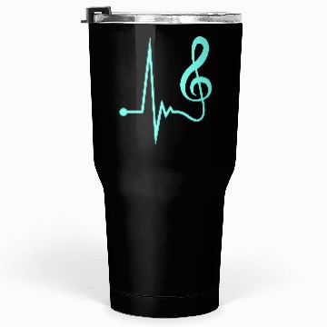 Discover Music Clef Note Violin Treble Sound Pulse ECG Tumblers 30 Oz