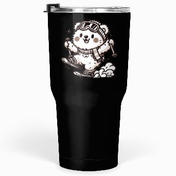 Discover Cute Skier Bear Tumblers 30 Oz