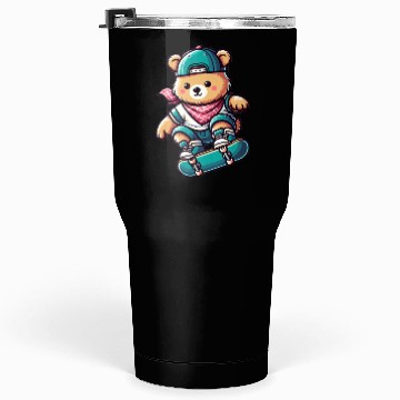 Discover Cute Skater Bear Tumblers 30 Oz