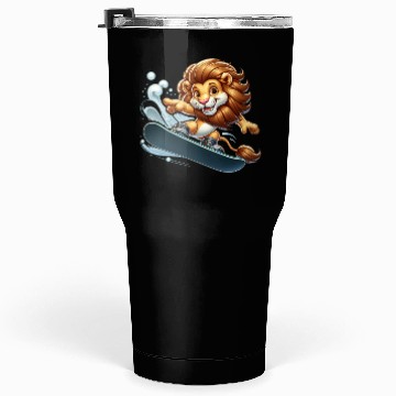 Discover Cute Snowboarder Lion Tumblers 30 Oz