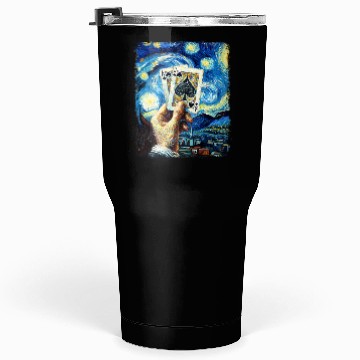 Discover Blackjack Gambling Cards Starry Night Painting Tumblers 30 Oz