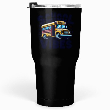 Discover School Vibes Vector Illustration for school bus Tumblers 30 Oz