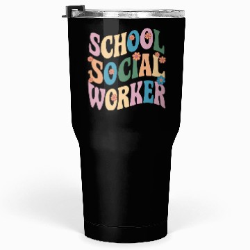 Discover School Social Worker Floral Retro Vibes Tumblers 30 Oz
