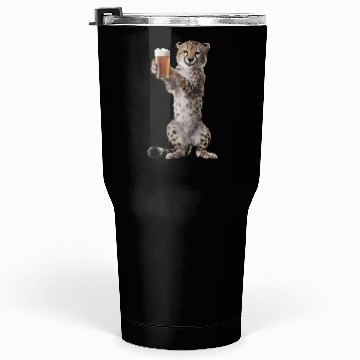 Discover Cheetah Drinking Beer Realistic Tumblers 30 Oz
