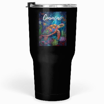 Discover Curacao Turtle Caribbean Vintage Tumblers 30 Oz
