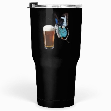 Discover Butterfly Drinking Beer Realistic Tumblers 30 Oz